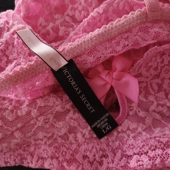 VICTORIA'S SECRET SEXY LITTLE THINGS VINTAGE Allover Pink Lace Gown Slip_Large - Picture 7 of 8